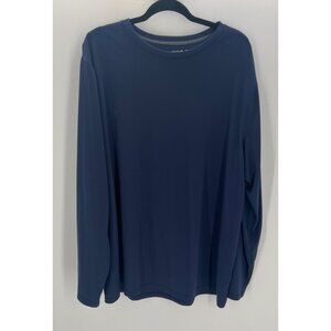 Solaris Mens Navy Long Sleeve Shirt Size 2XT Polyester Lightweight